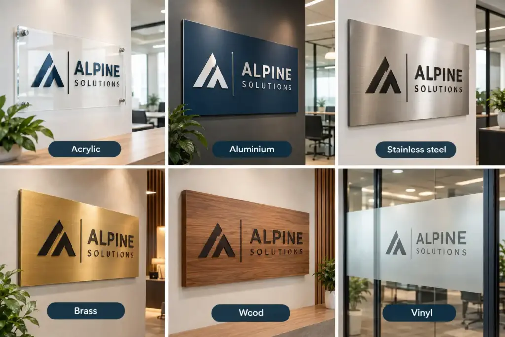 indoor signs materials
