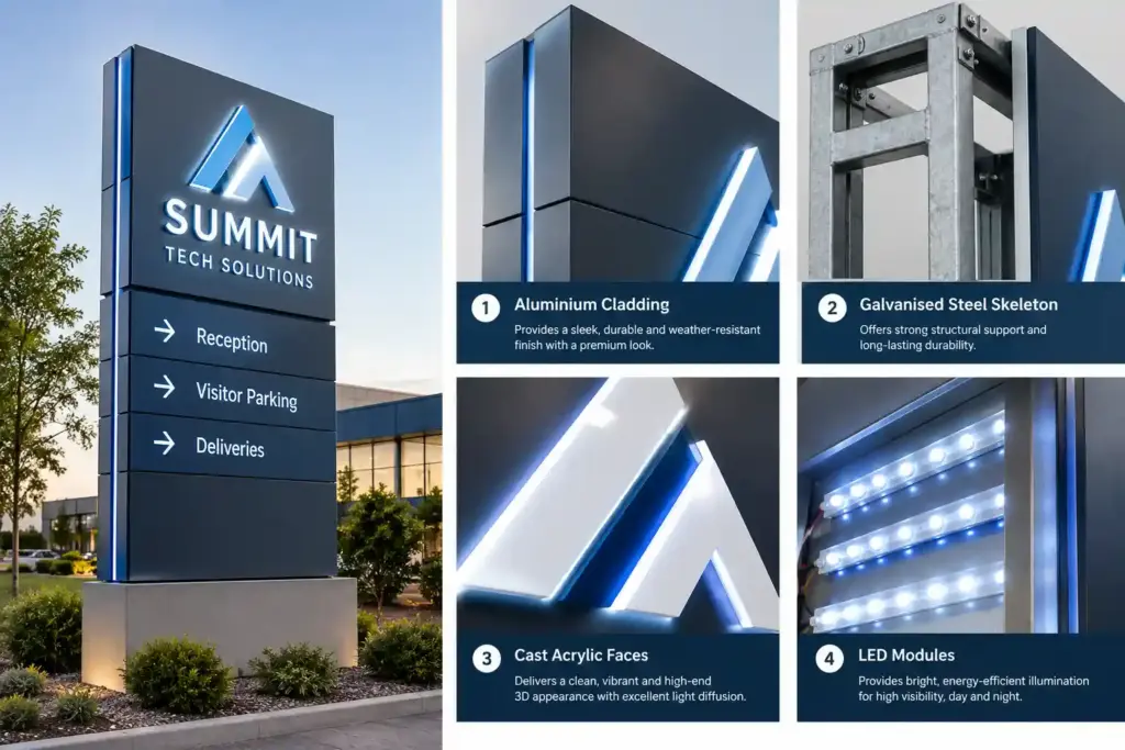 materials for pylon signage